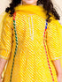 Girls Yellow Leheriya Pure Cotton Kurta With Palazzos With Dupatta